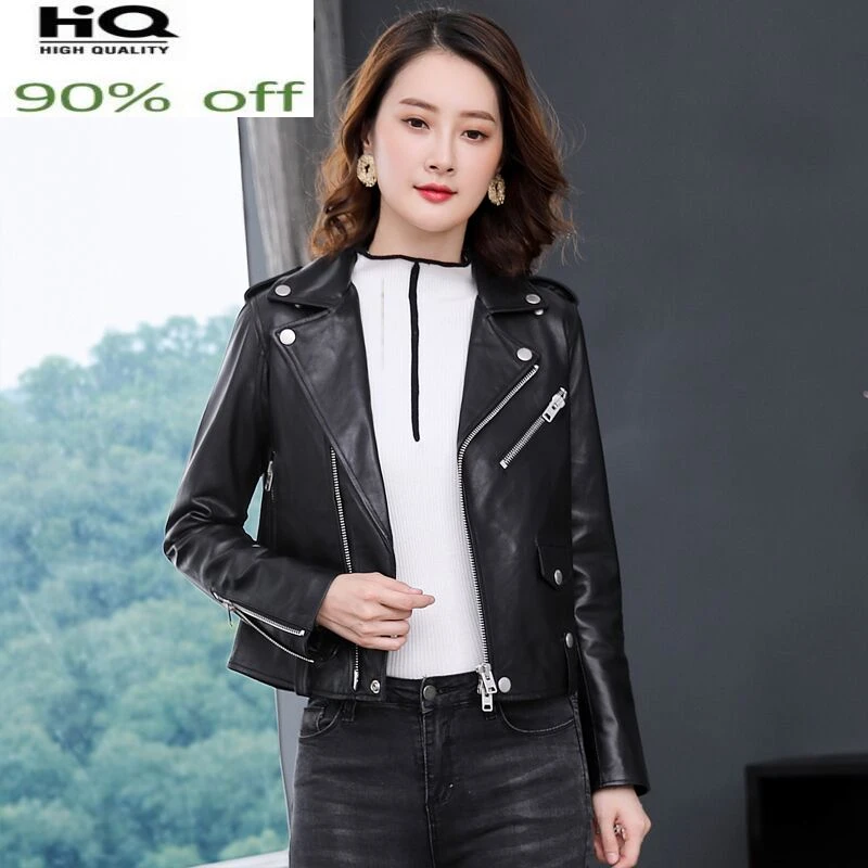 Fashion Real Sheepskin Coat Women Winter Clothes 2022 Korean Streetwear Moto Genuine Leather Jacket Female Chaqueta 1724