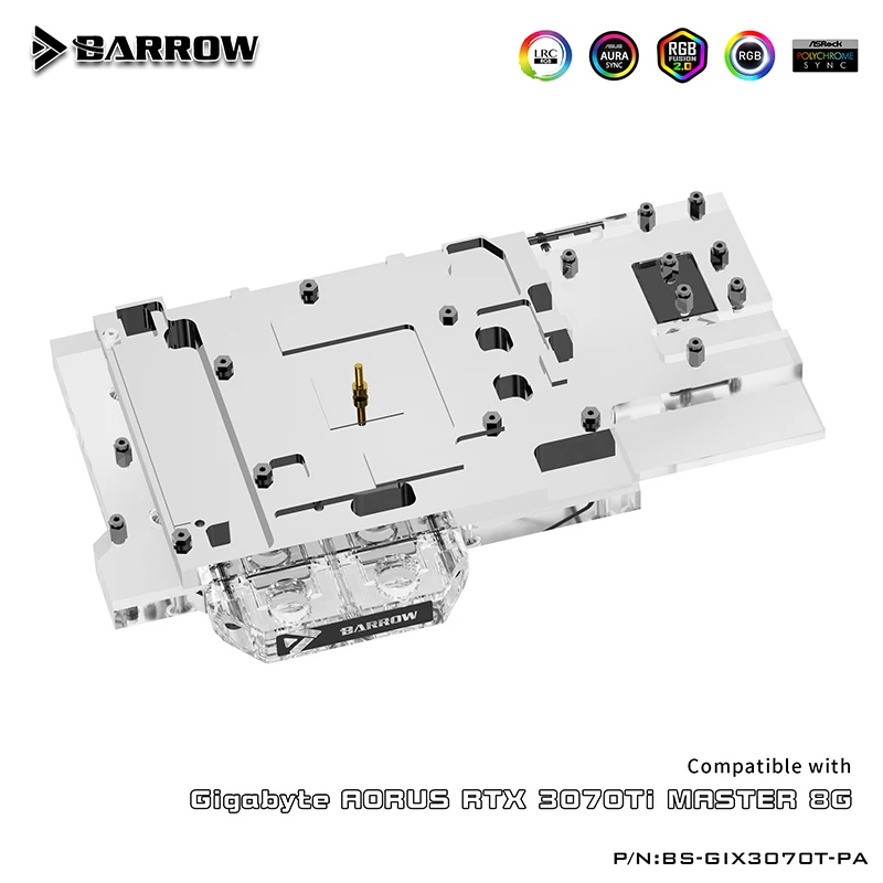 Водяной блок Barrow GPU для GIGABYTE AORUS RTX 3070TI MASTER 8G Card с системой водяного охлаждения