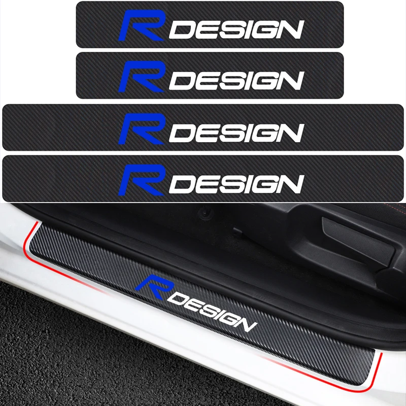 4 шт. автомобильный Стайлинг R дизайн эмблема из углеродного волокна виниловые