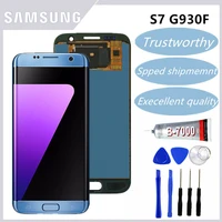 5 5 amoled display with burn shadow ghost image for samsung s7 edge pantalla g930 g930f lcd with frame touch screen