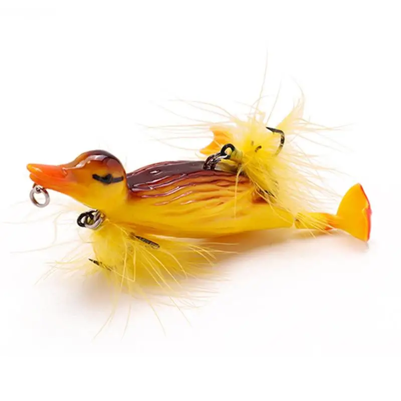 

3D STUPID DUCK Topwater Fishing Lure Floating Artificial Bait Plopping and Splashing Feet Hard Fishing Tackle Geer 12cm