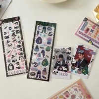 1pc korea ins magic letter cartoon dark ghost series pet stickers diy scrapbook diary photo album stationery decoration stickers