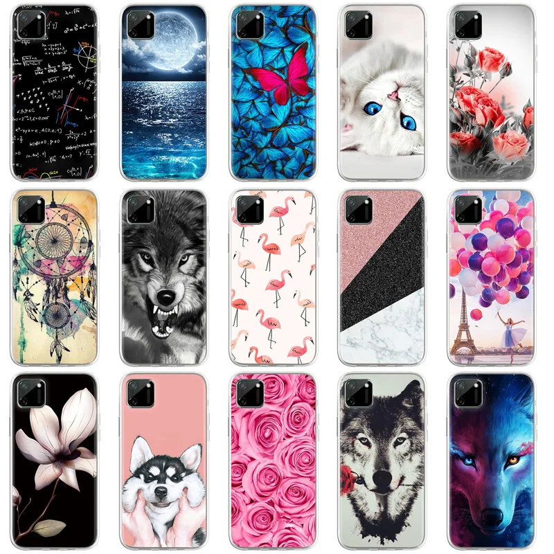 

TPU Soft Silicone Cover For Realme C11 Case For RealmeC11 C 11 Fundas Cover For Realme C11 6.5 inch Aimal Flower Back Cover