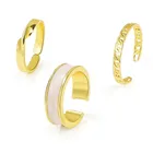 Набор золотых колец в стиле панк для женщин, обручальное кольцо из смолы, геометрическое многослойное кольцо на цепочке, подарочные аксессуары