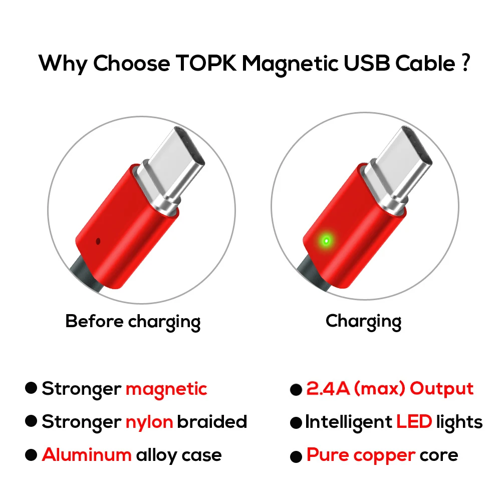 Магнитный мини-кабель-usb для samsung Xiaomi huawei Micro usb type C нейлоновый Плетеный светодиодный кабель USB C для IPhone X XS Max