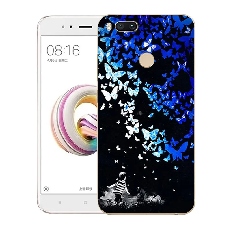 Защитные чехлы из ТПУ для Xiaomi Mi 5X A1 5 дюйма мягкий силиконовый черный чехол