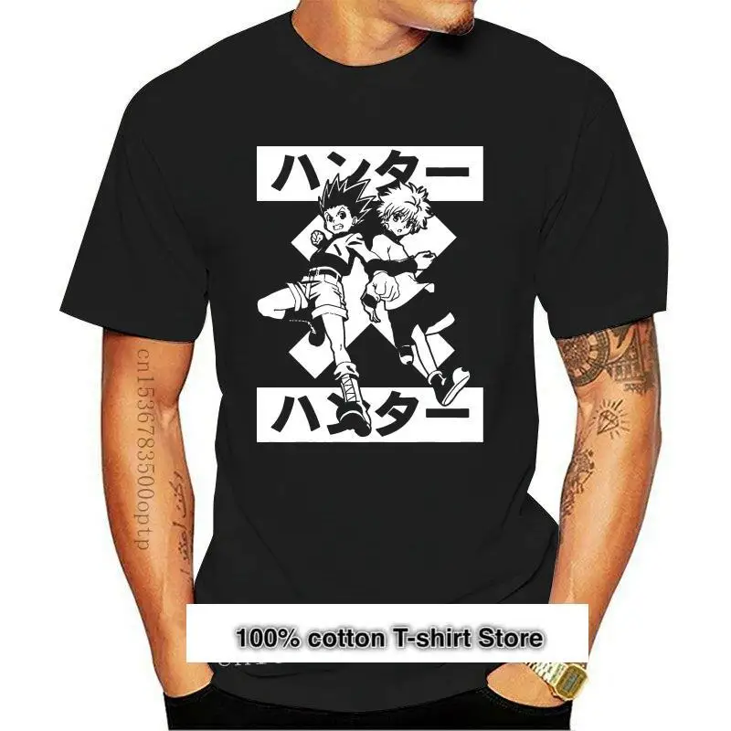 

Camiseta negra autentica de Hunter X Hunter, camisa de Anime Gon Cross Killua, Ts4Hgd, 2Xl, 3Xl, 4Xl, 17Xl, nueva