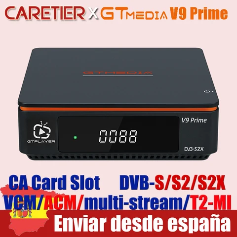 1 шт. [Подлинный] GTMEDIA V9 Prime Super DVB-S/S2/S2X приемник с поддержкой MARS H.265, Newcamd PowerVu, BIsskey Встроенный Wi-Fi ТВ-приставка
