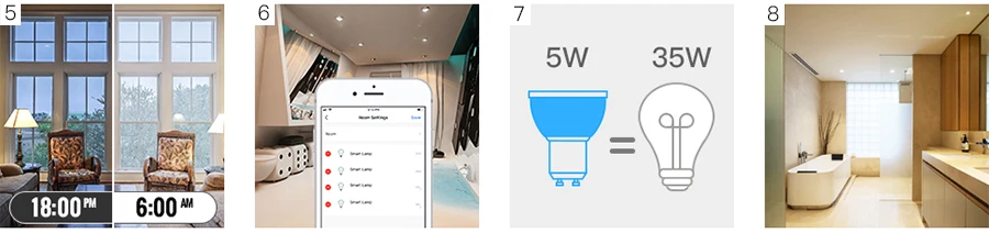 FrankEver Wifi умная Беспроводная лампа GU10 светодиодный умный пульт дистанционного управления совместим с Alexa Google Home
