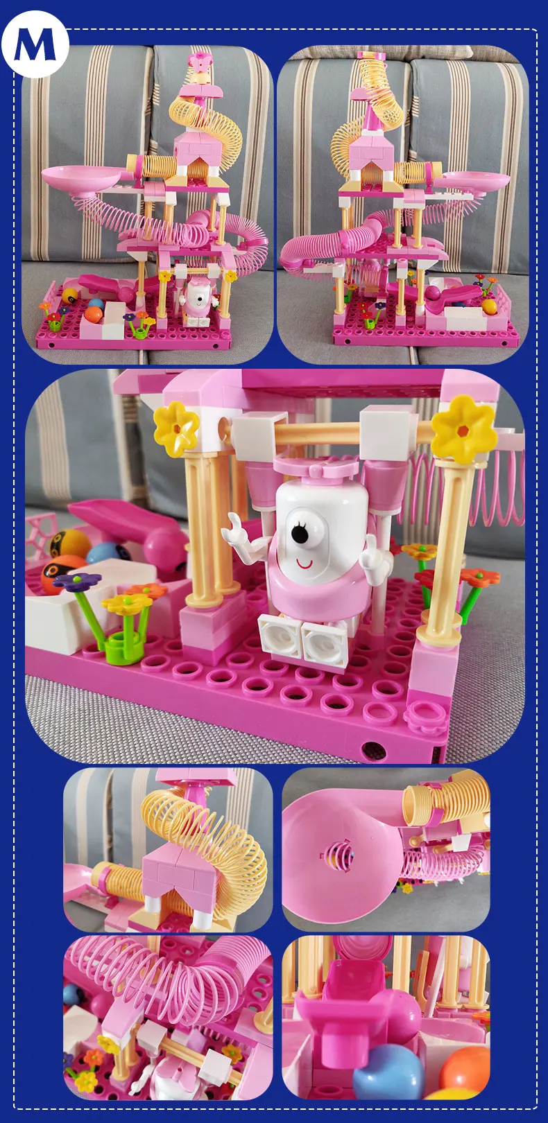 Детские блестящие 65-203 шт мраморные беговые дорожки Duplo DIY блоки игрушки строительные блоки весенние горки для детей мальчик девочка подарок на день рождения