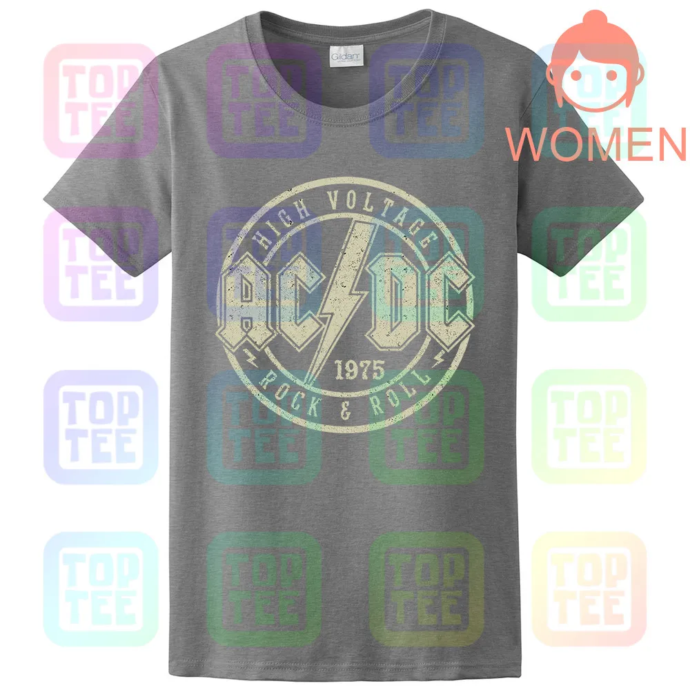 WOMEN-GRAY AC/DC ACDC Высокое напряжение Мужская XL графическая футболка - Цвет: WOMEN-GRAY