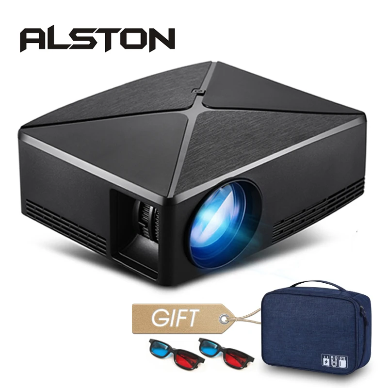 ALSTON HD мини проектор C80/C80UP разрешение 1280x720 Android WIFI светодиодный портативный