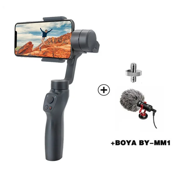 add BOYA mic Beyondsky Eyemind 2 3-осевой Ручной Стабилизатор Gopro Экшн камеры Gimbal для iphone и Android телефон сумка для переноски штатив подарки VS DJI Osmo 2 - Цвет: add BOYA mic