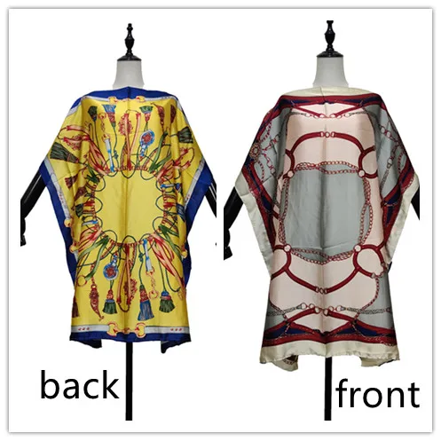 

Oversize Dashiki African Floral Summer Silk Batwing Sleeve Short dress For Women Thailand Popular Beach Sundress Kaftan For Lady