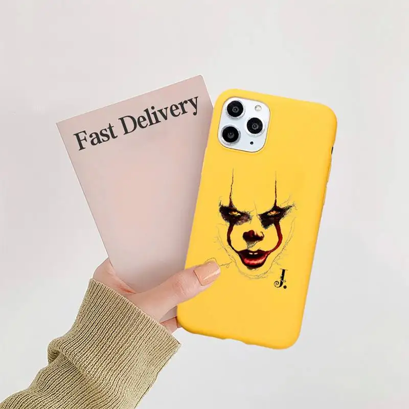 

Horror Character Pennywise Phone Case Candy Color for iPhone 11 12 mini pro XS MAX 8 7 6 6S Plus X SE 2020 XR