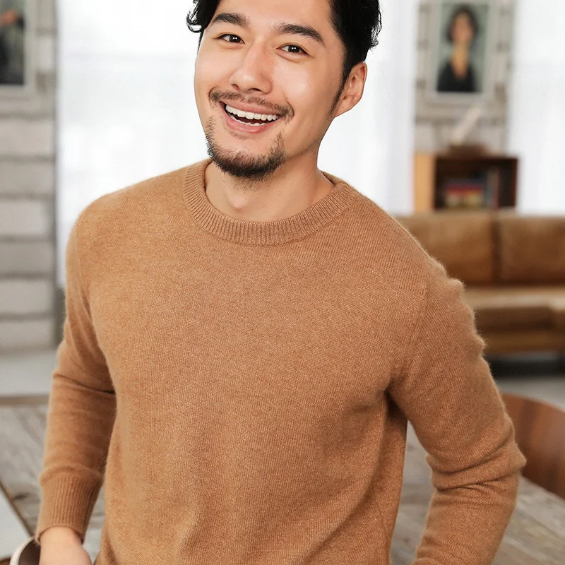 Свитер из чистой мериносовой шерсти 100% зимний мужской повседневный роскошный