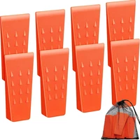 8 pieces 5 5 inch tree felling wedges spiked wedge plastic wedge logging tool with storage bag for tree cutting bucking