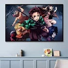Постер на холсте, рассекающий демонов, японское аниме, постеры и принты, Настенная картина для спальни, гостиной, детской комнаты, Настенный декор