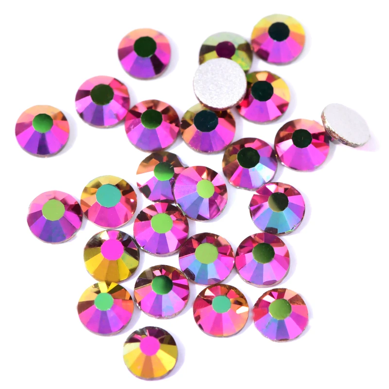 2028 SS3 SS30 Радужное розовое золото AB стразы не горячая фиксация для ногтей