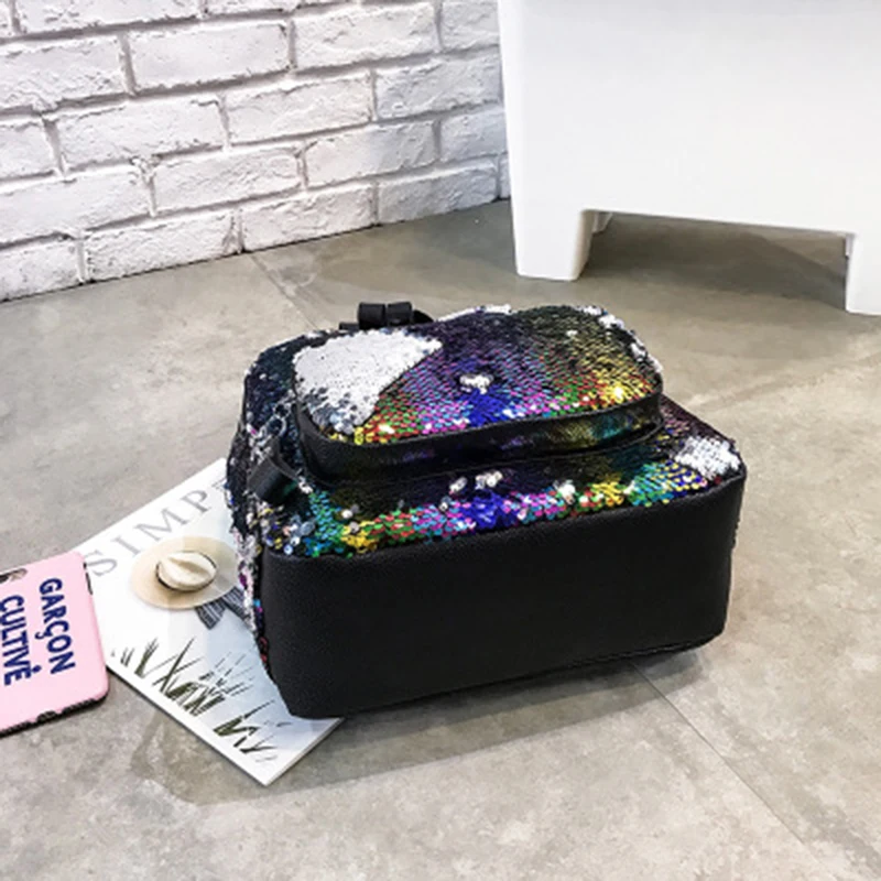JZYZQBX Women's Backpack 2020 Sequin Laser Bead  High Capacity Fashion Women's Multicolor School Bag Casual Wild Travel backpack