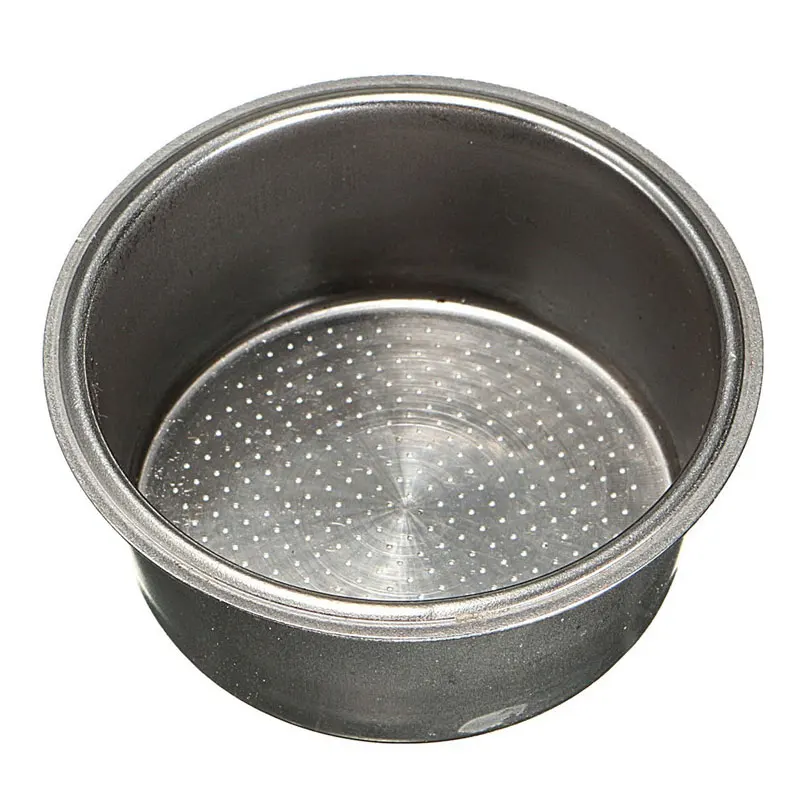 silver High Pressure Coffee Machine Accessories Double Cup Filter Porous Pressureless Stainless Steel Single Layer Coffee Maker Tools - Цвет: silver