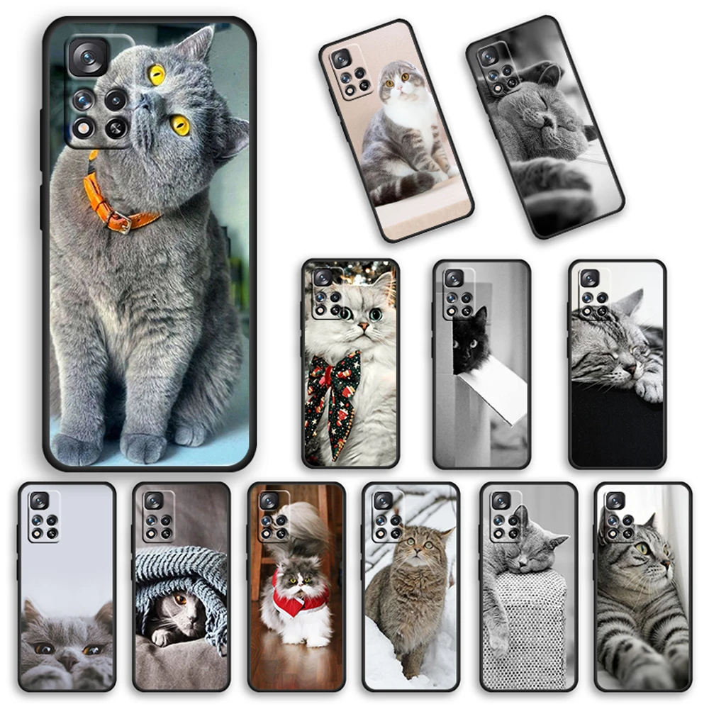 

Cute cat funny For Xiaomi Redmi 10 10X Pro 9T 9C NFC 9A 9 8A 8 7 6 5 Plus 4X Silicone Soft Black Phone Case