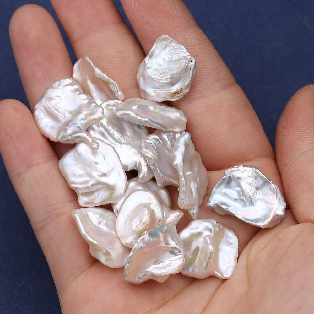 

Natural Pearl Petal-shaped Non-porous Pearl Loose Beads Exquisitely Made DIY Fashion Charm Necklace Earrings Gift 2pcs
