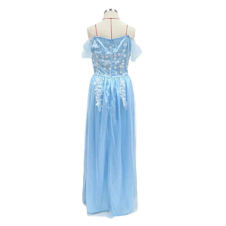 

WEPBEL Women's Sexy Solid Color Mesh Stitching Dress Summer Elegance Short Sleeve V-neck Split High Waist Dress