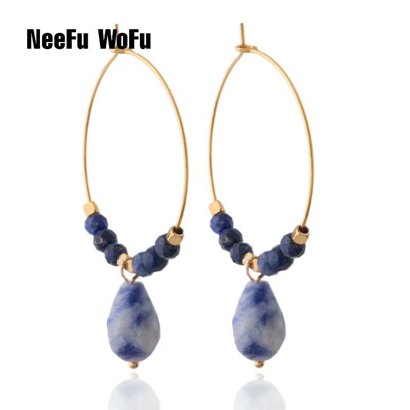 NeeFu WoFu серьги из натурального жемчуга для женщин камня кораллового золота
