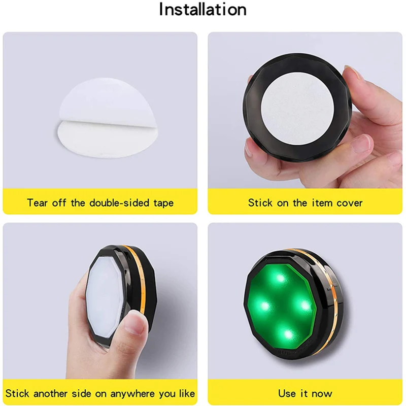 6pcs usb charging remote control round led wireless home kitchen stairs bedside cabinet lamp rgb atmosphere decorative lights free global shipping