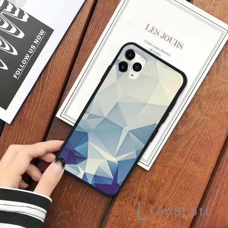 

Painted cute Colorful triangles Phone Case for iPhone 11 12 pro XS MAX 8 7 6 6S Plus X 5S SE 2020 XR Soft silicone