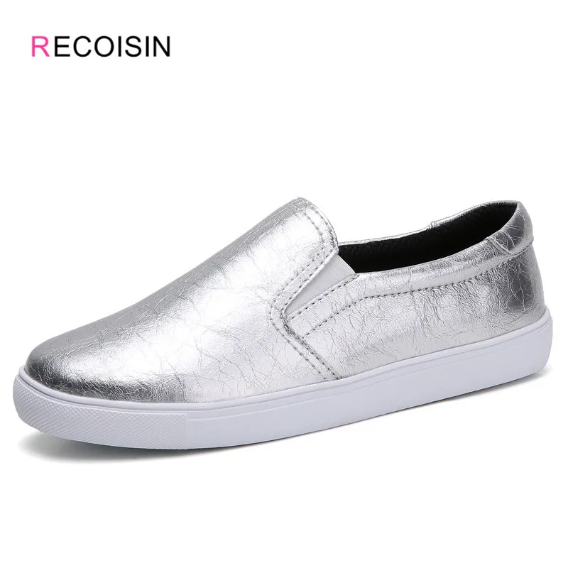 RECOISIN женская обувь на плоской подошве натуральная кожа женские мокасины осень