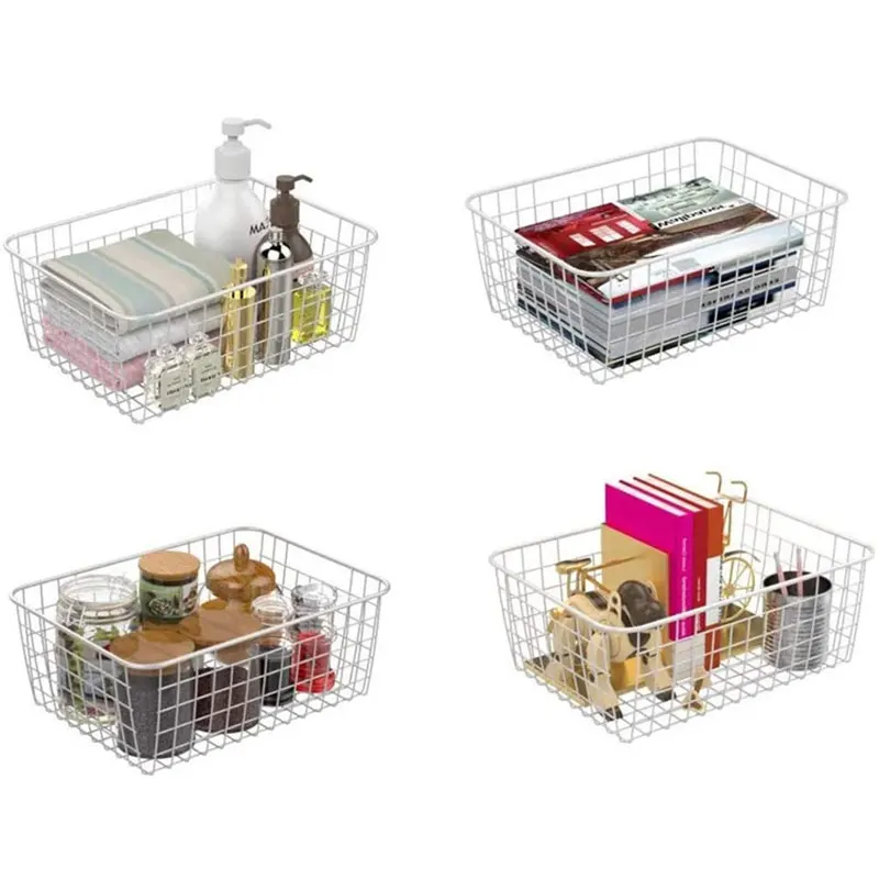 Белая железная корзина для хранения 2 шт. | Дом и сад