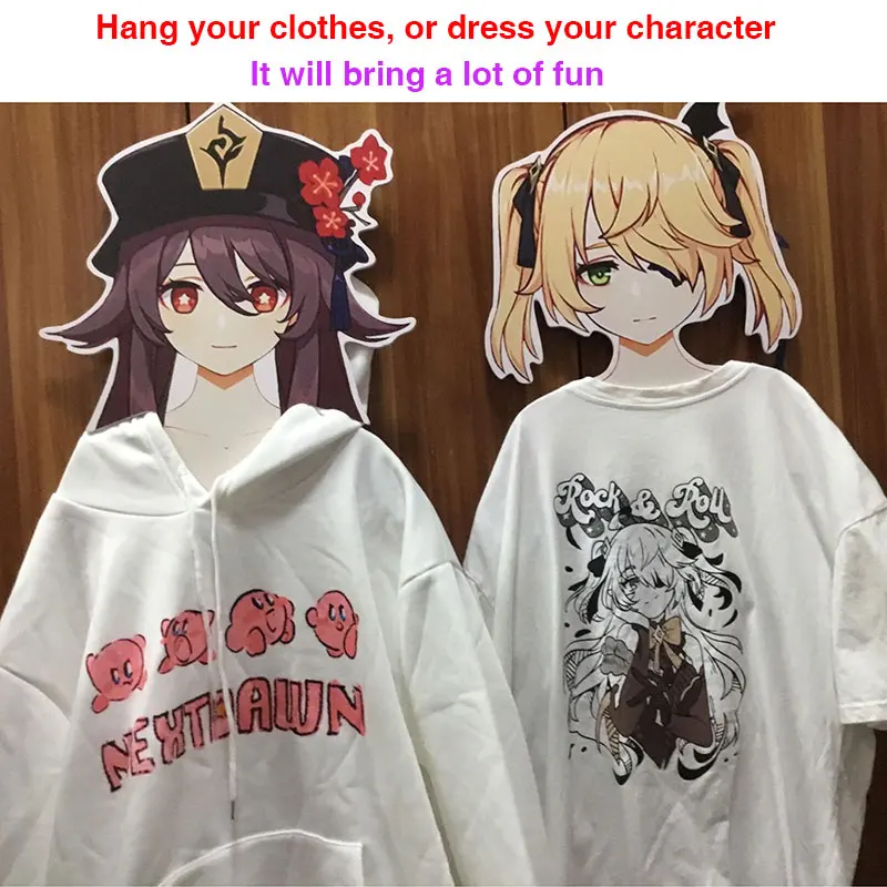 Genshin Impact Clothes Hangers Anime Model Toys Zhongli Xiao Figure Clothing Hanger for Shirts Cosplay Costume Laundry Hanger