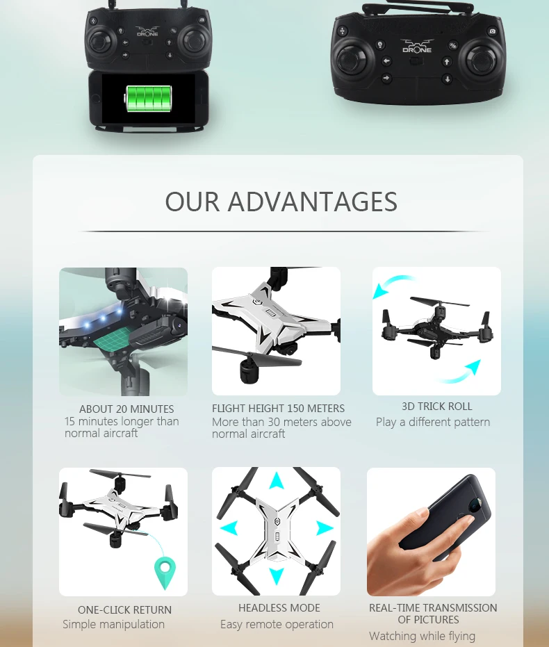 Профессиональная 4K HD камера RC Дрон Квадрокоптер wifi FPV 20 мин Время полета Hlicopter с режимом удержания высоты головы детские игрушки