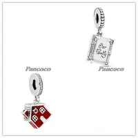 925 sterling silver charm diney parks vintage ticket dangle charm beads fit pandora bracelet necklace diy jewelry