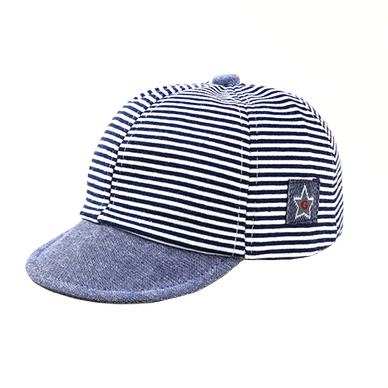 Хлопковая бейсболка в полоску для маленьких мальчиков и девочек милые детские