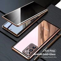 360%c2%b0 magnetic 5g phone case anti peeping double sided glass cover privacy for samsung galaxy note 20 ultra s21 ultra s20 fe plus