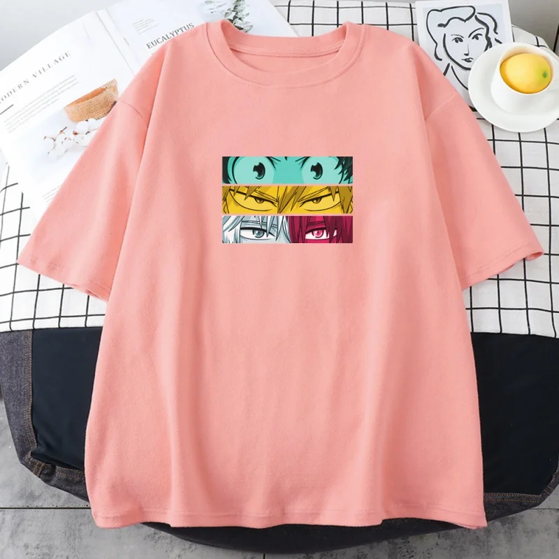 

T-shirts das mulheres da moda do harajuku da camisa de t das impressões do meu herói academia