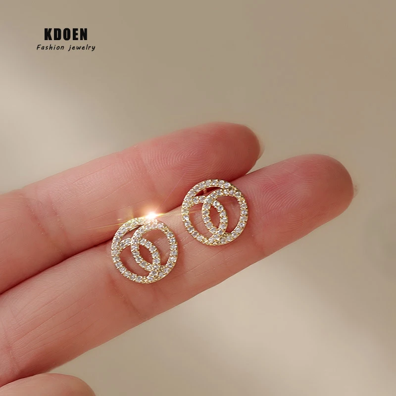 

Luxury High Feeling Inlaid Zircon Shiny Circle Earrings For Woman 2020 Fashion Korean Jewelry Party Sexy Girl's Unusual Earrings