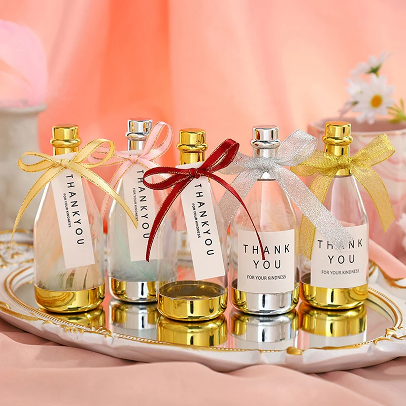

24 pcs Transparent Plastic Candy Box Baby Shower Wedding Souvenir DIY Champagne