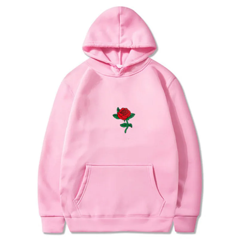 

Fashion Hoody Harajuku Winter Rose Hoodie Men Women Unisex Style Sweatshirt Autumn Streetwear Flower Printing Hoodies Pullovers