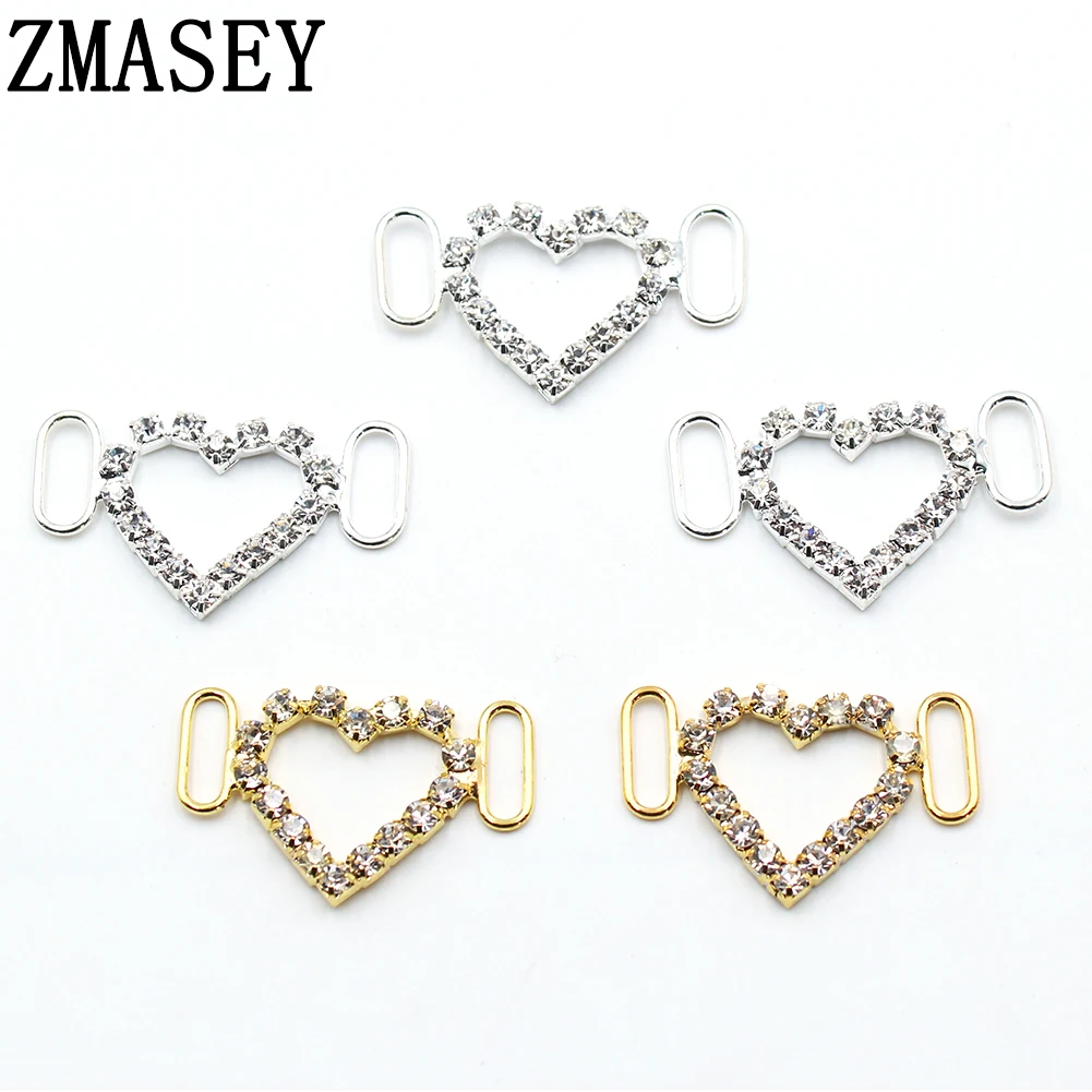 ZMASEY, 10 шт., новинка, 19*30 мм, в форме сердца, двойное кольцо, скользящая пряжка, сделай сам, ручная работа, свадебный подарок, лента, украшение