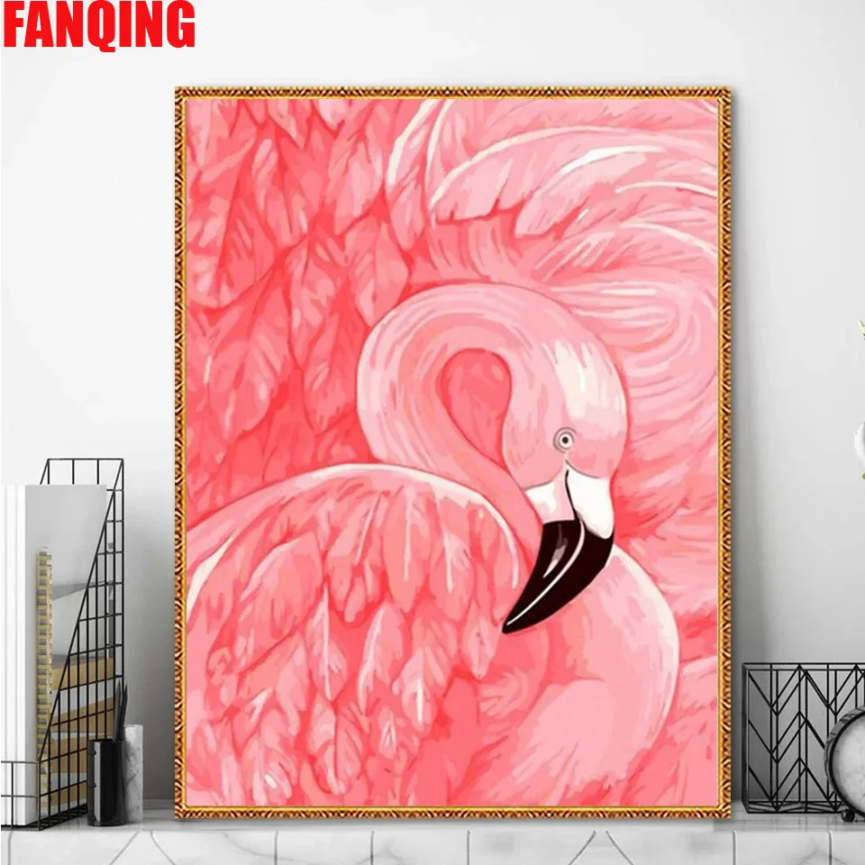 5D алмазная живопись сделай сам фламинго полноразмерная Алмазная вышивка