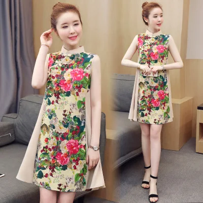 

Maternity clothing 2020 summer new Sleeveless pregnant dress Fashion pregnancy clothes dress Pregnant woman cheongsam DR0204