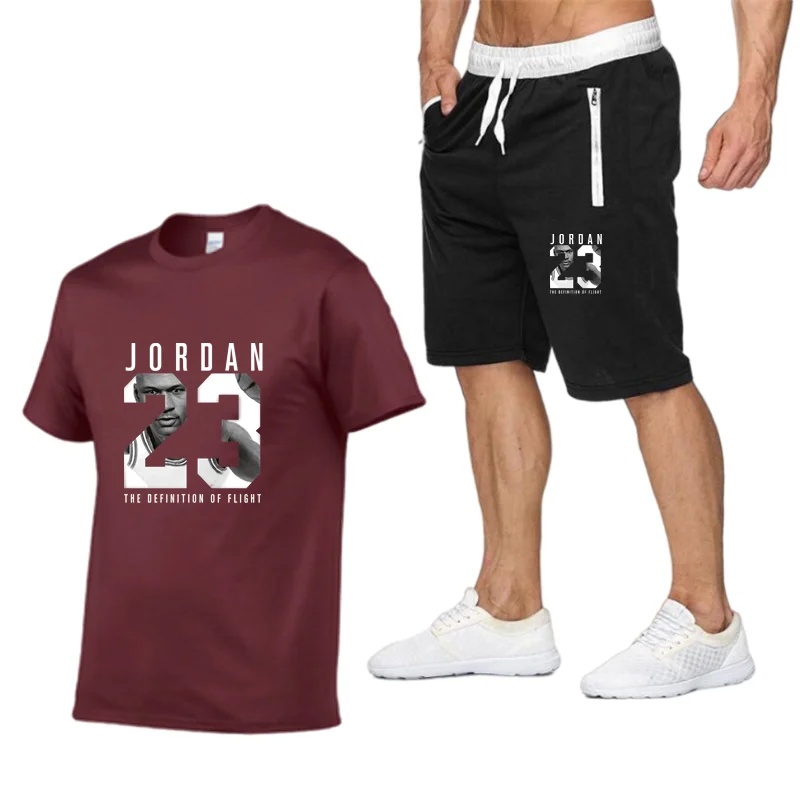 

2021 Hot-Selling Summer T-Shirt Pants Set Casual Brand Fitness Jogger Pants T Shirt Hip Hop Fashion Men's Tracksuits