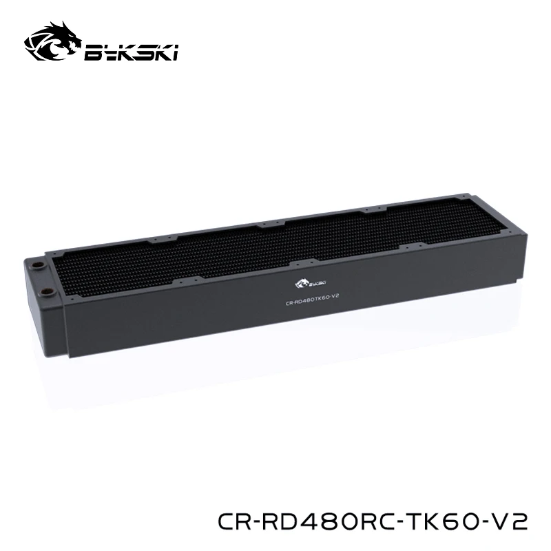 Медный радиатор Bykski G1/4 &quotx2 с водяным охлаждением 480 мм толщина 60 для рассеивания