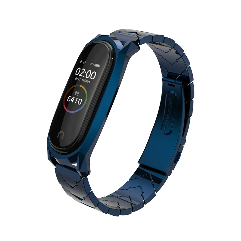 Mi jobs mi band 4 ремешок V стиль металлический браслет для Xiaomi mi ремешок 4 ремешок correa нержавеющая сталь mi Band 3 ремешок, умный Браслет