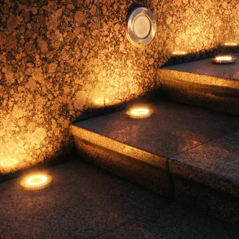

1-4pcs 20LED Solar Buried Lamp Spike Waterproof Outdoor Garden Ground Warm Light Landscape Lawn Lamp Buried Light Garden Decor