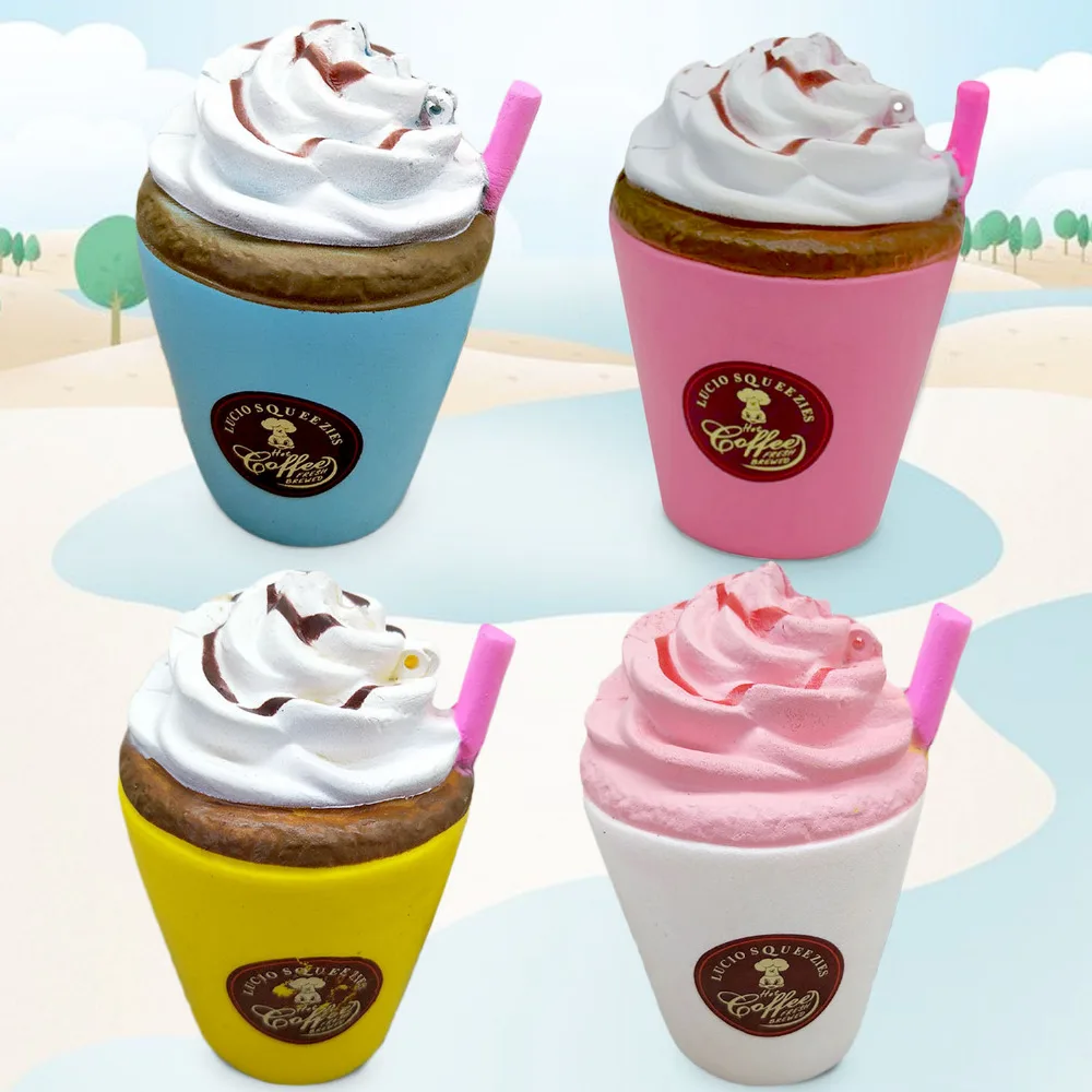 Мягкая медленно восстанавливающая форму Большая мягкая молочная мороженое кофейная чашка Jumbo Squishies еда игрушка для снятия стресса и беспокойства